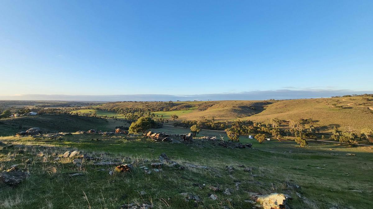 From the top of the hill, looking over the valley to the campsites below