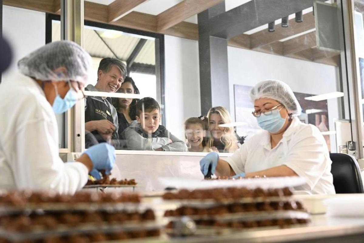 Hand dipping chocolates