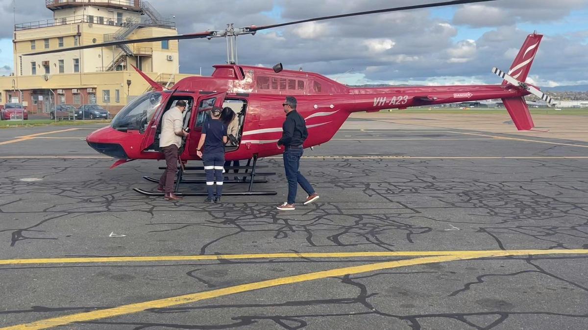 Group of 4 returning from HELI LUNCH at Hentley Farm, Barossa Valley