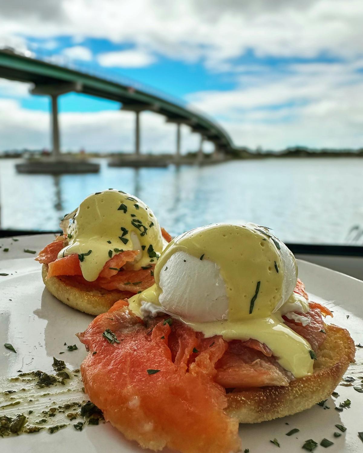 Eggs Benedict with a view
