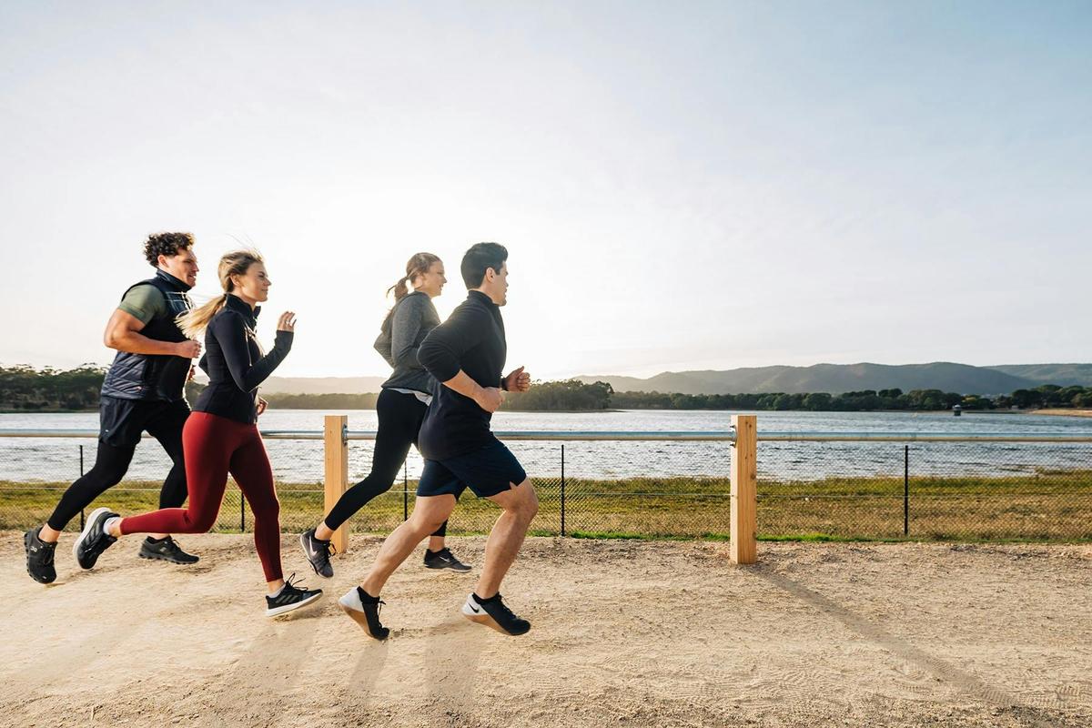Walk or run 4.6km of trails which take you across the dam wall