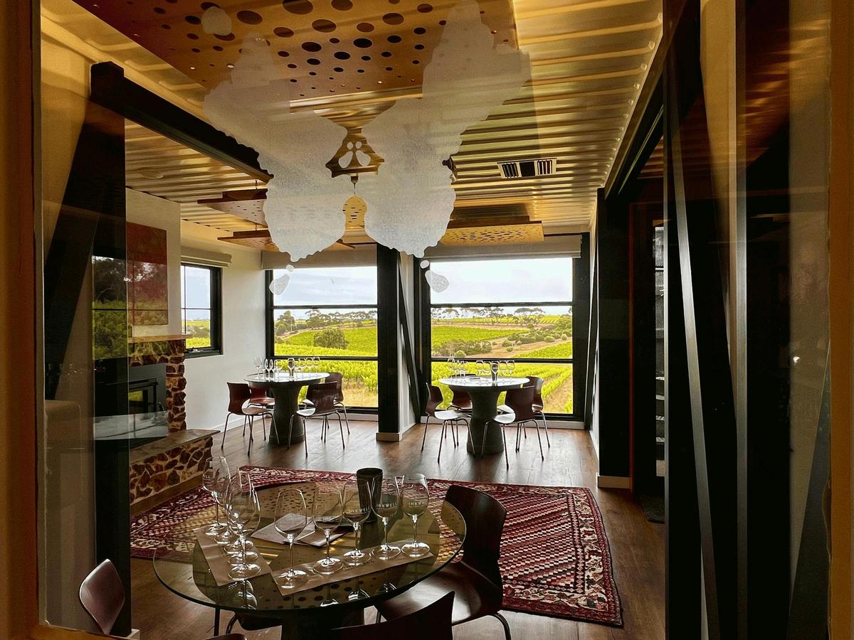 Inkwell Wines tasting room made from recycled shipping containers