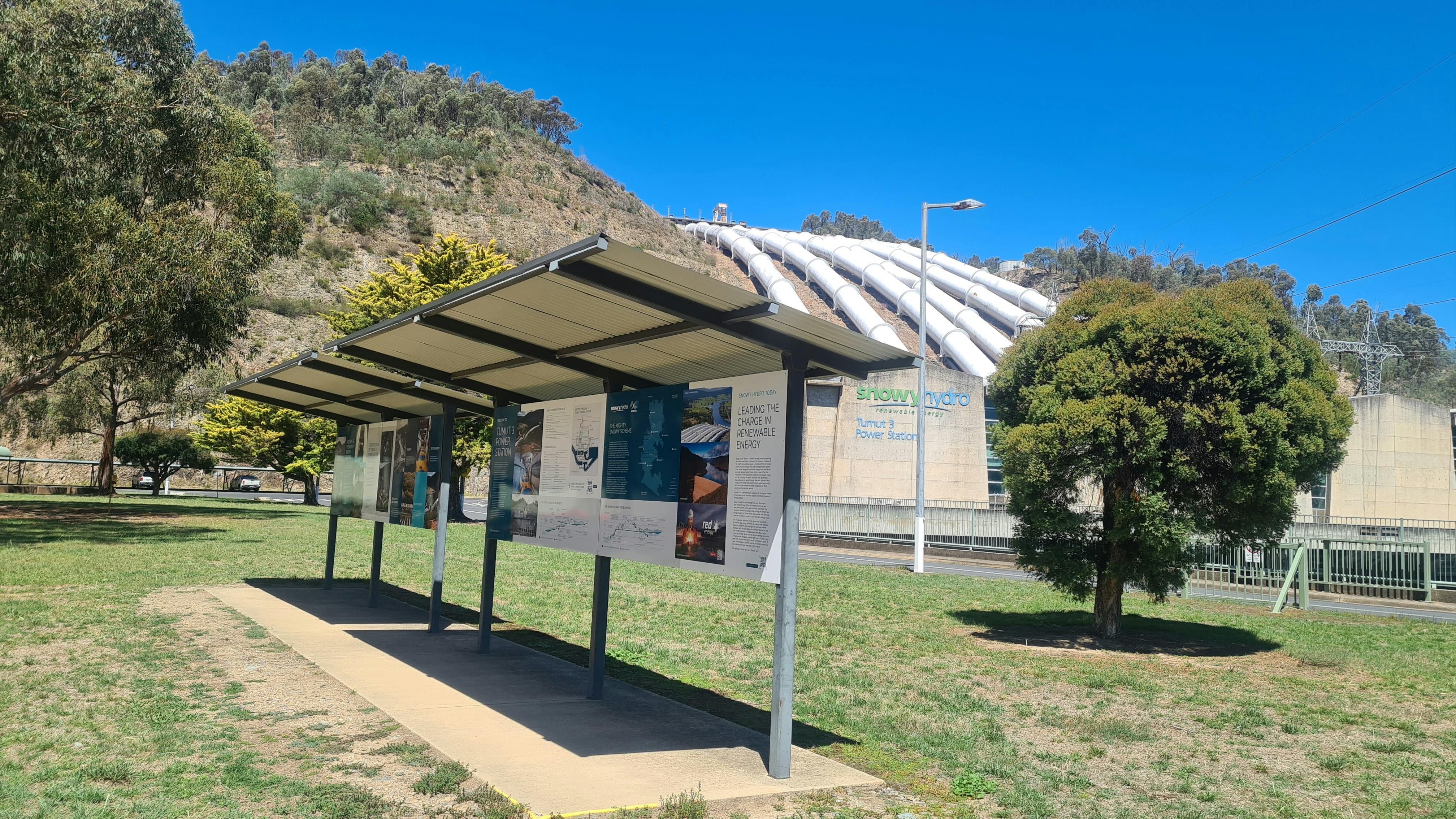 Information boards at T3 Power Station picnic area