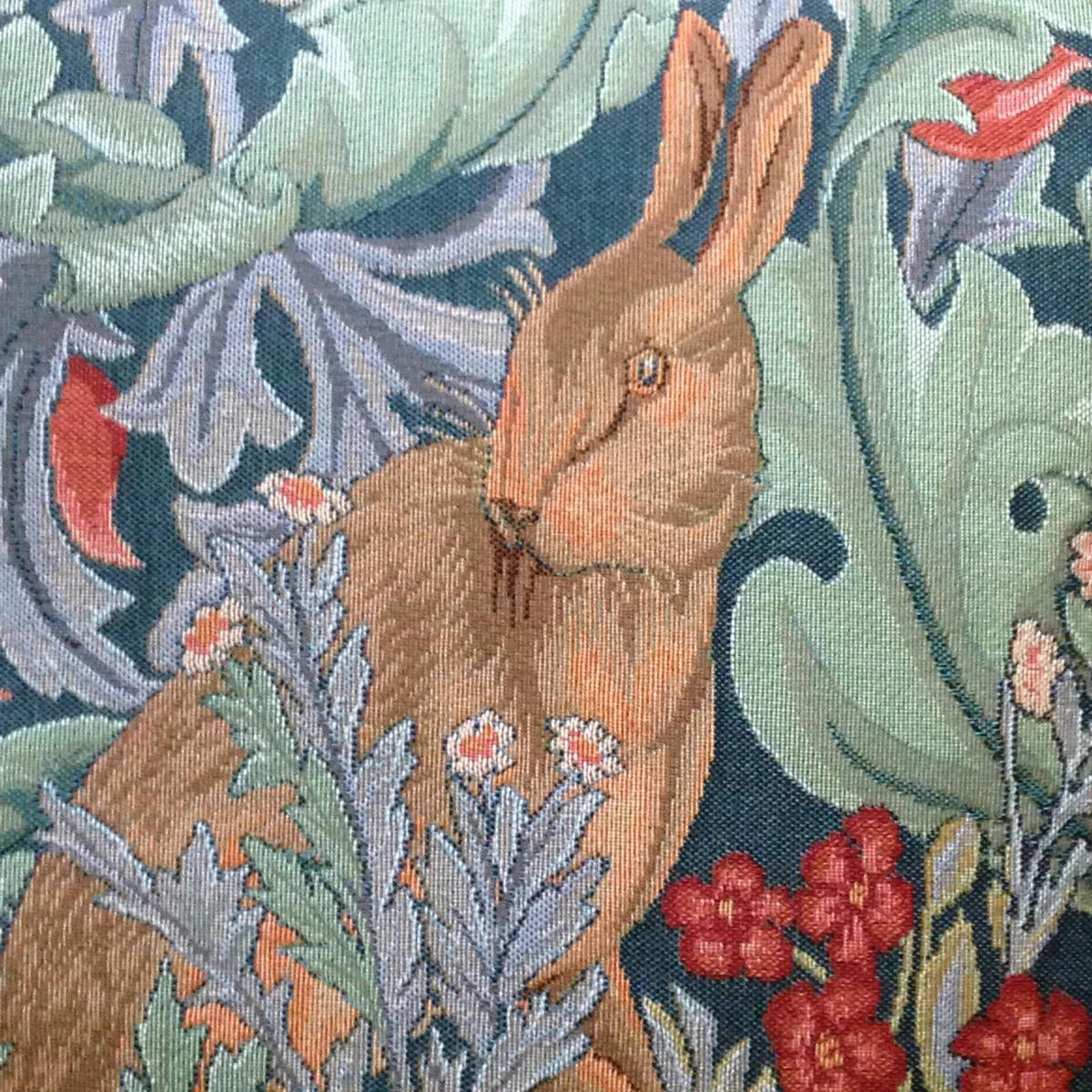 Woven Tapestry Rabbit Cushion