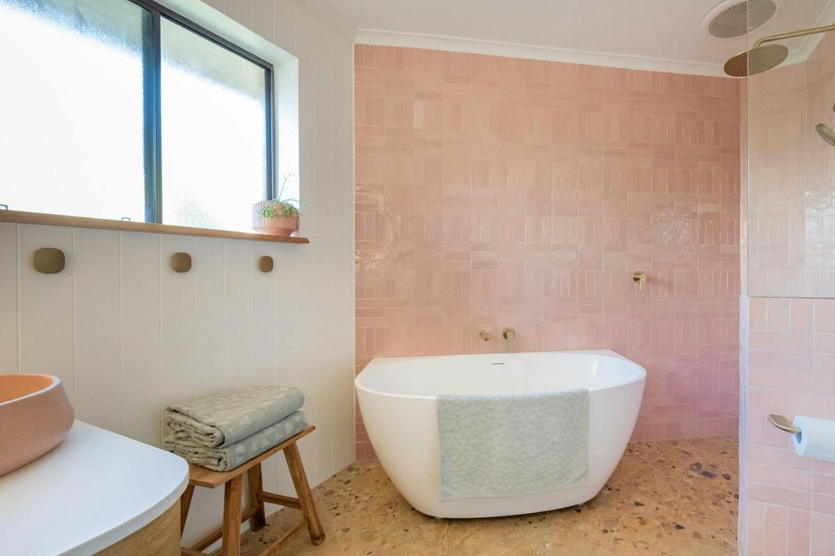 Newly renovated bathroom with bath and separate shower