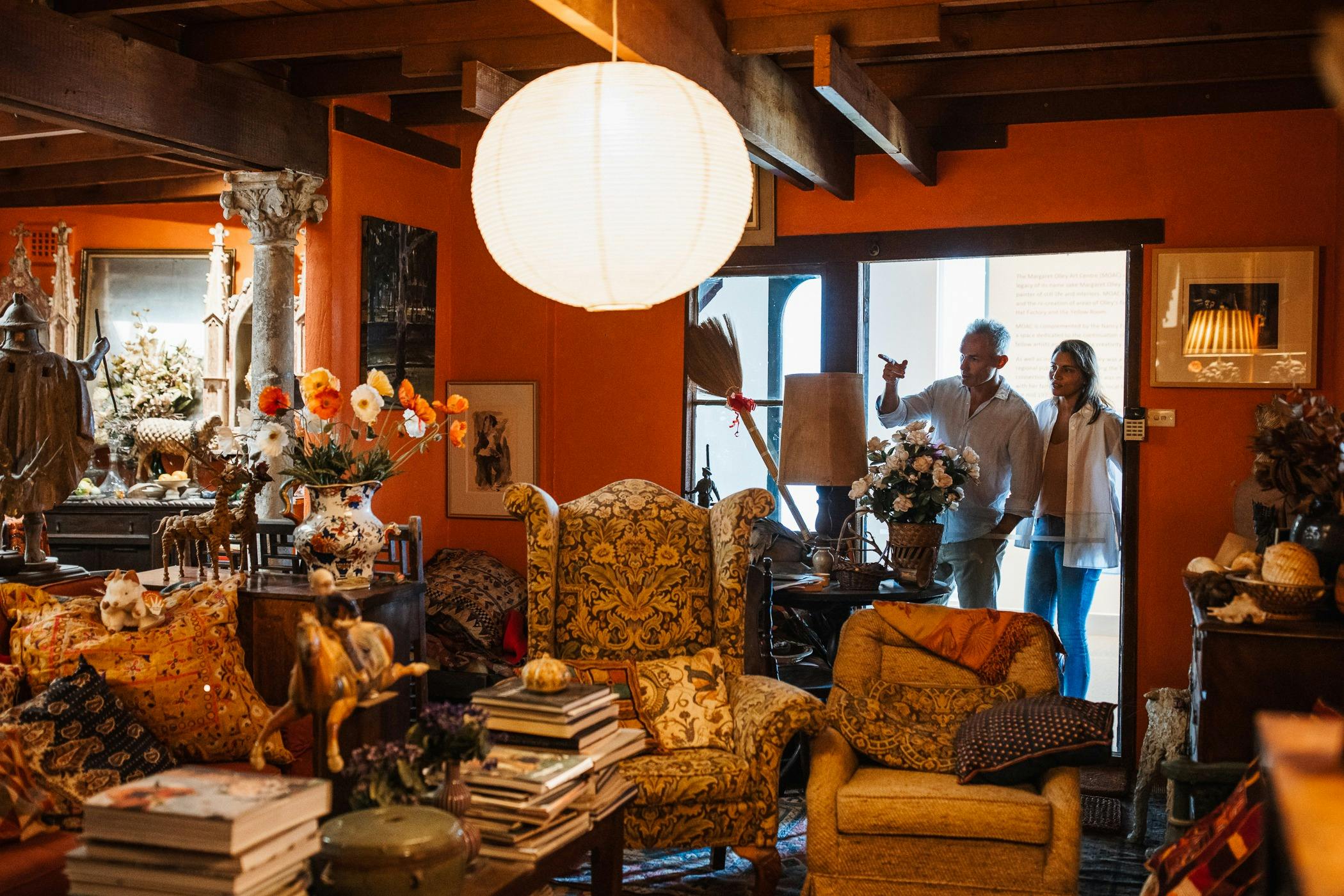 Visitors viewing the Margaret Olley home studio recreation