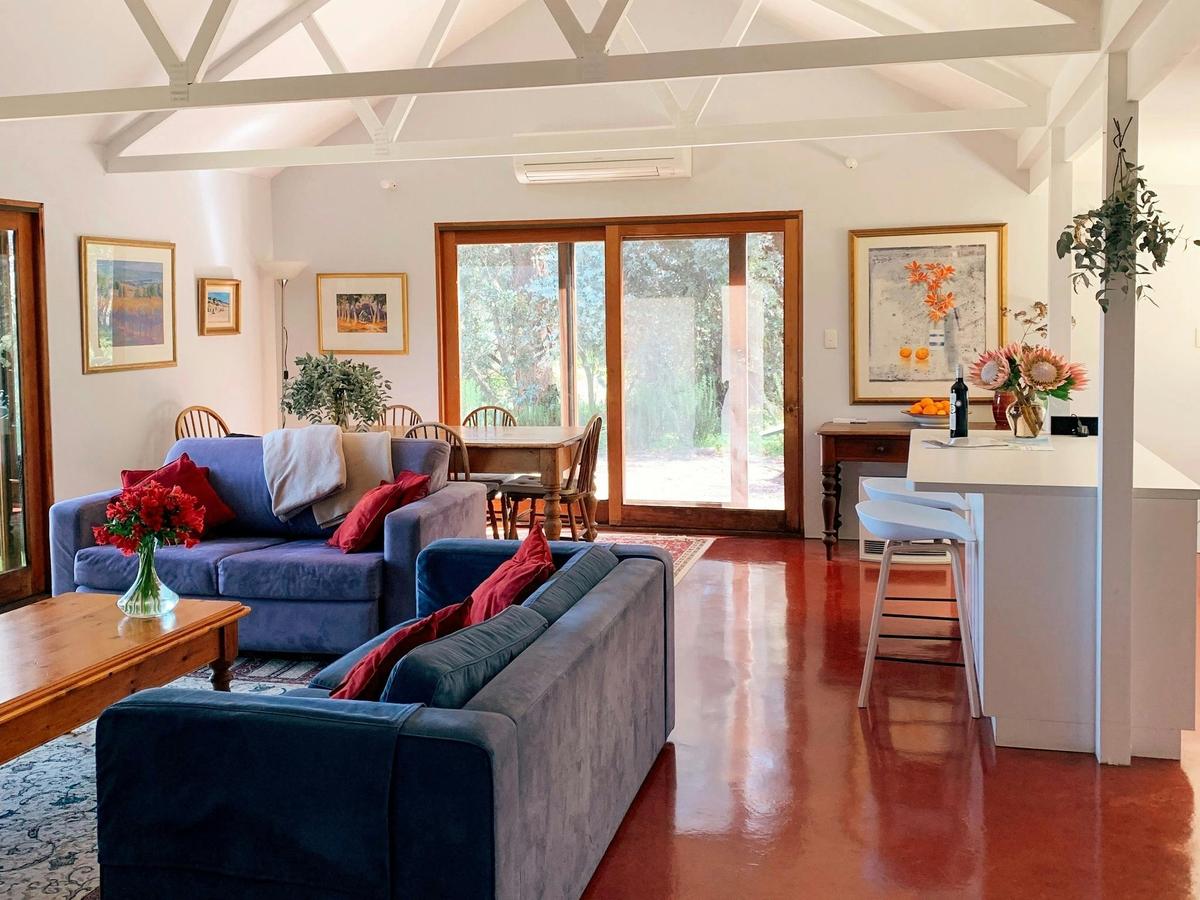 A light, open plan living room and kitchen