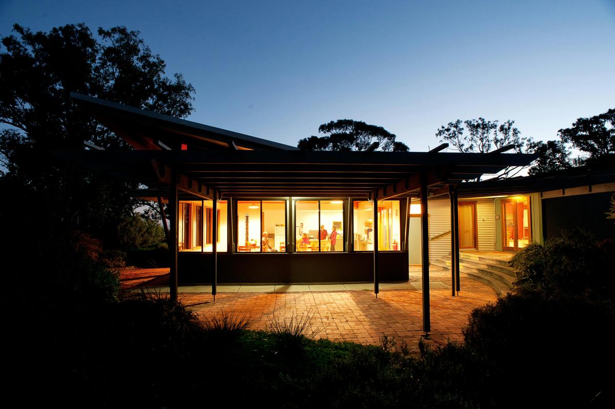 Dinning hall at night - Tara Hills retreat centre
