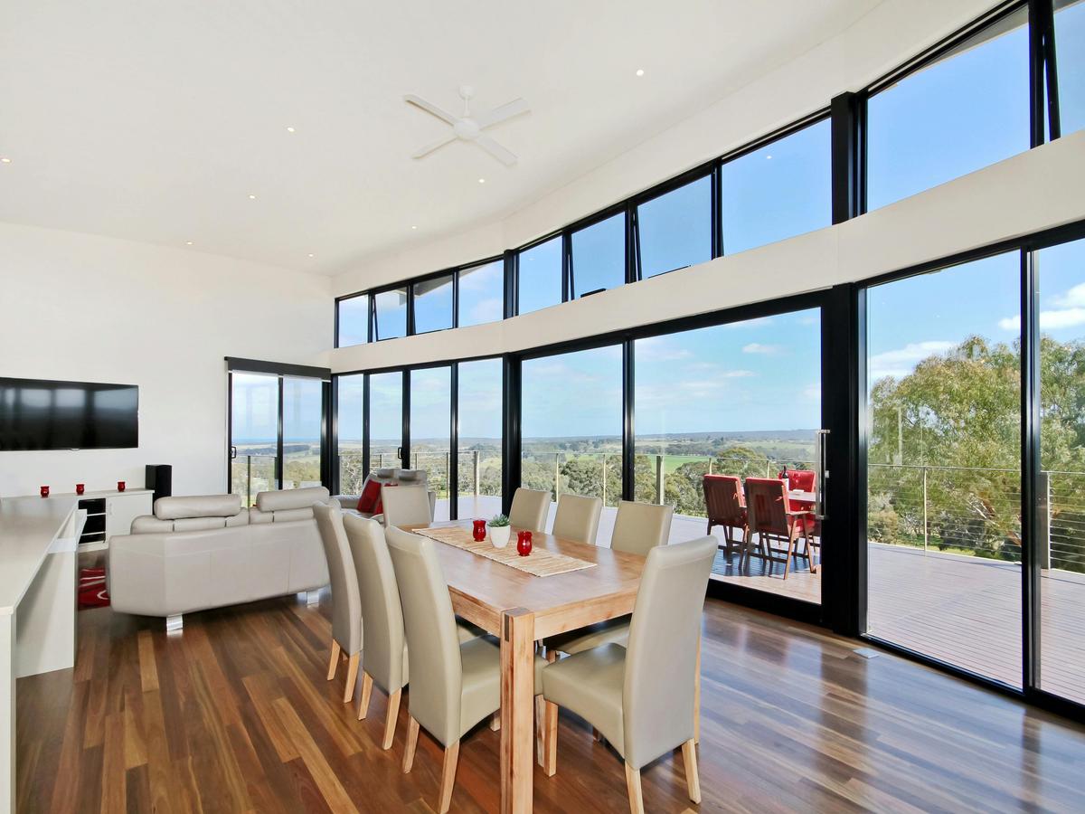 Dining Living Area onto the deck and the amazing view
