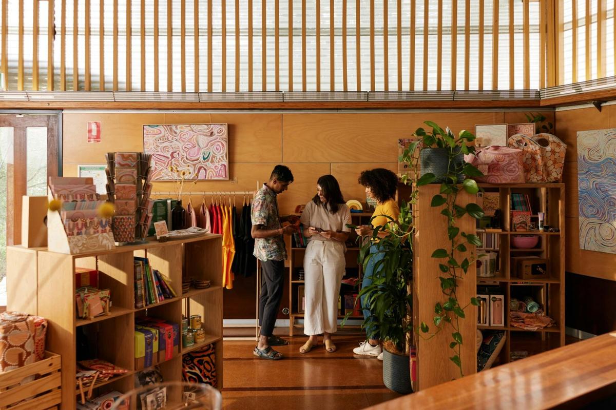 Customers shopping in Living Kaurna Cultural Centre
