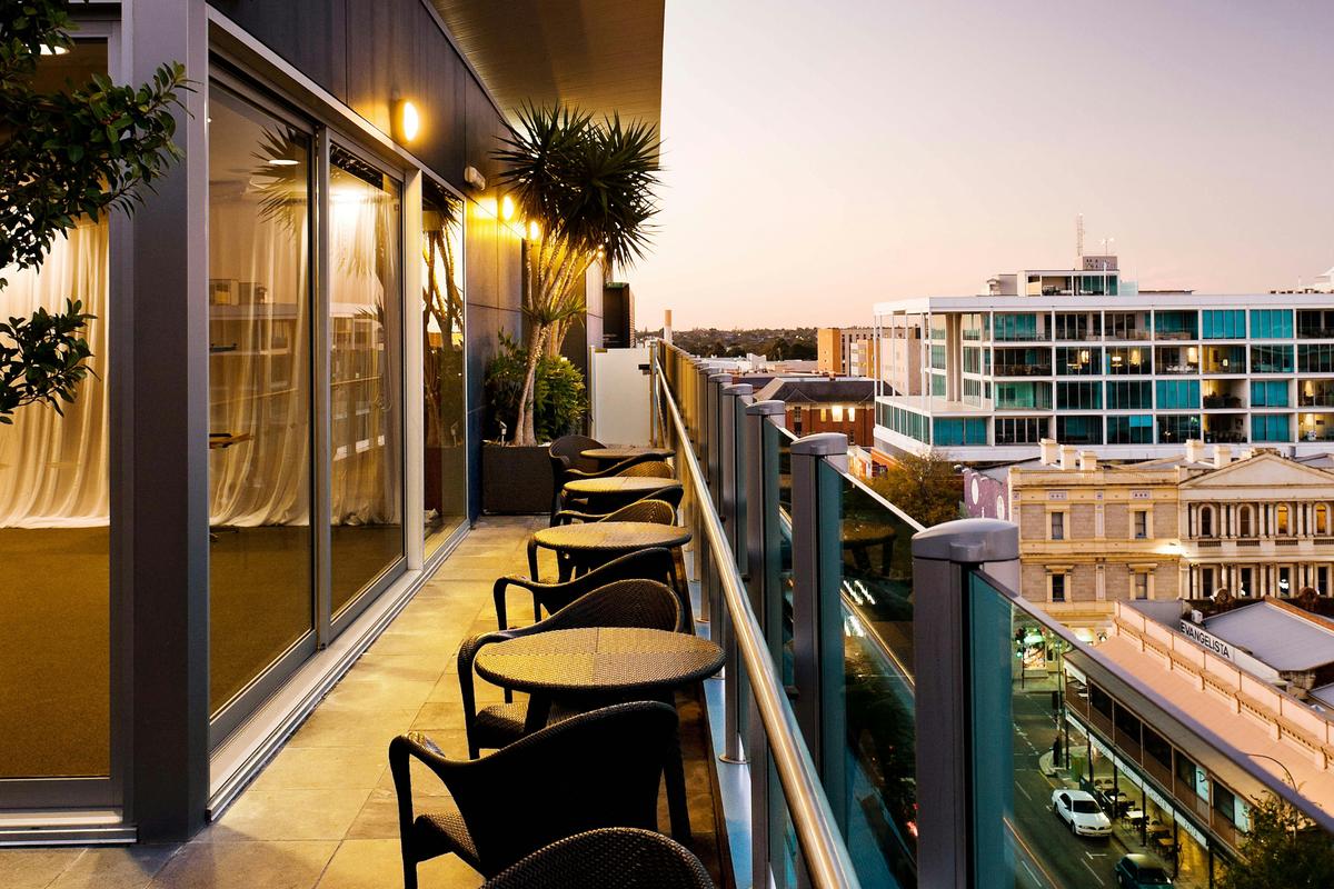 View from the Majestic Roof Garden at dusk