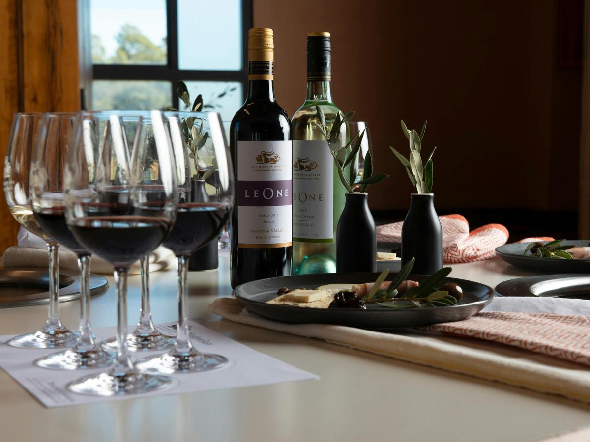 Wine tasting at Lou Miranda Estate, Old Vine custodians and single vineyard offerings.