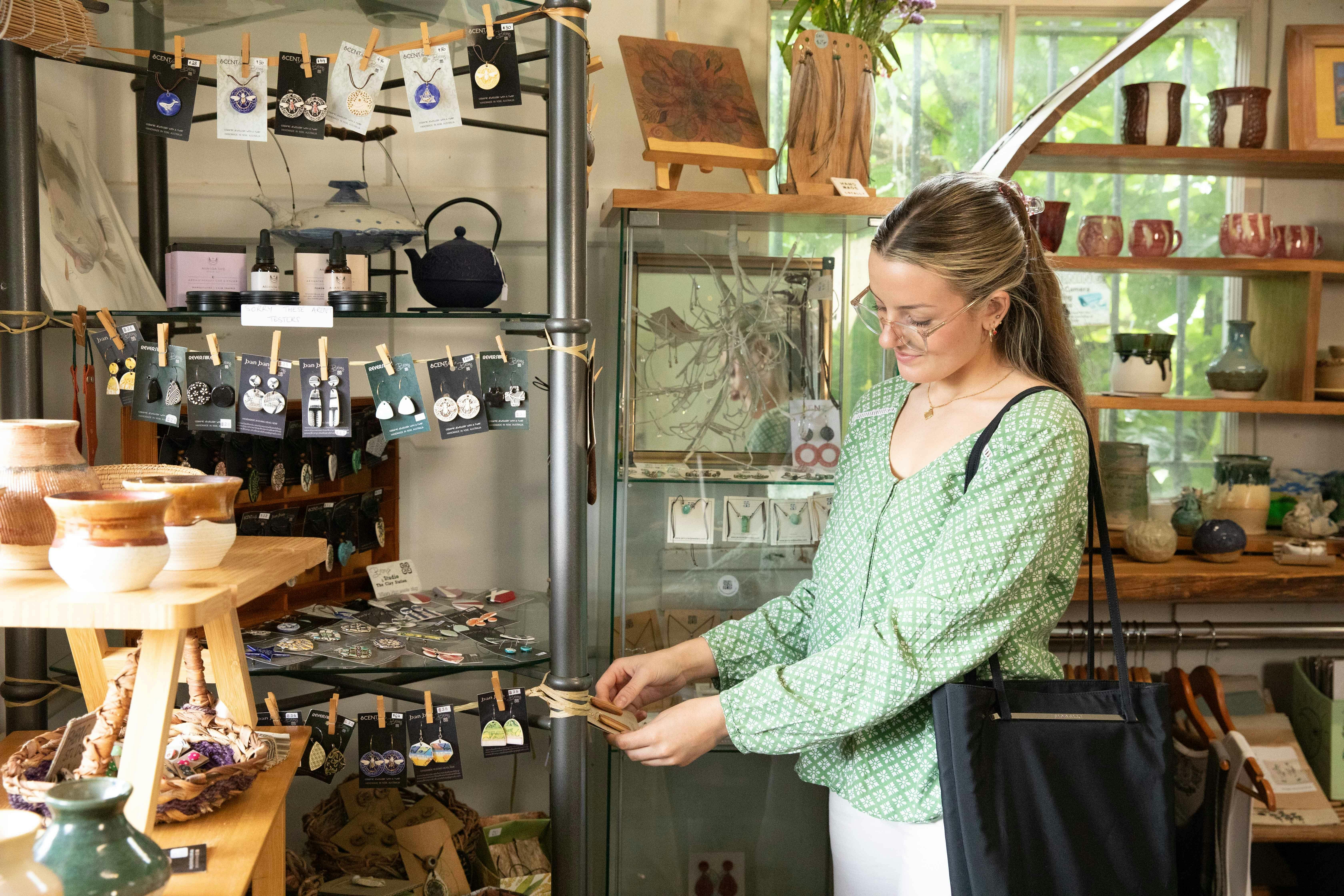 Girl shopping the beautiful products