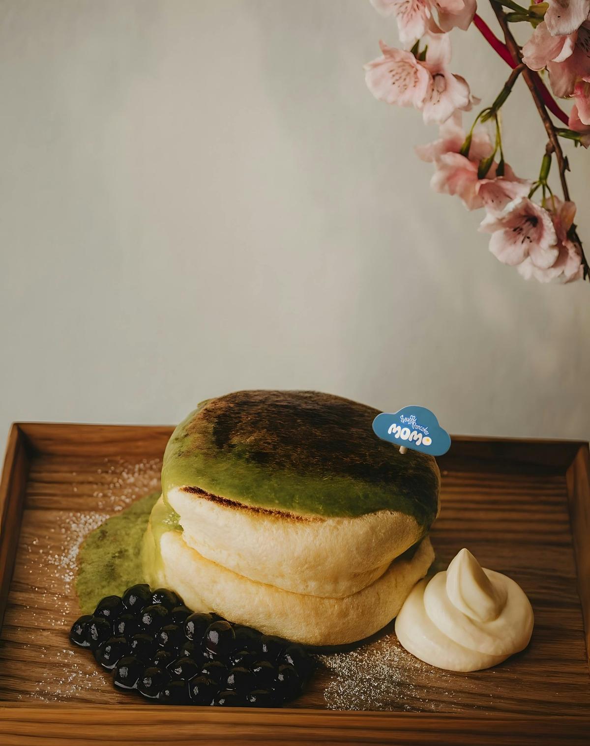 Matcha Creme Brulee Soufflé Pancake