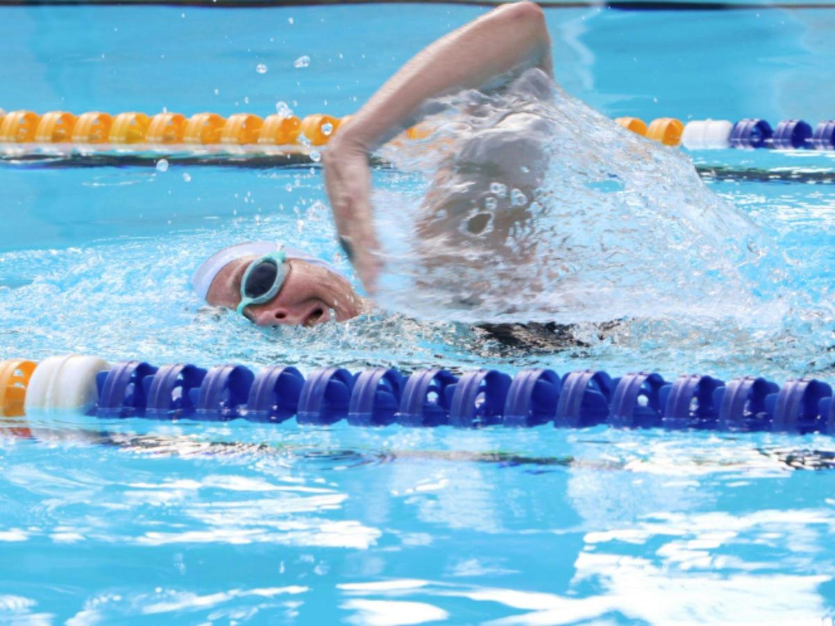 Swimmer in action