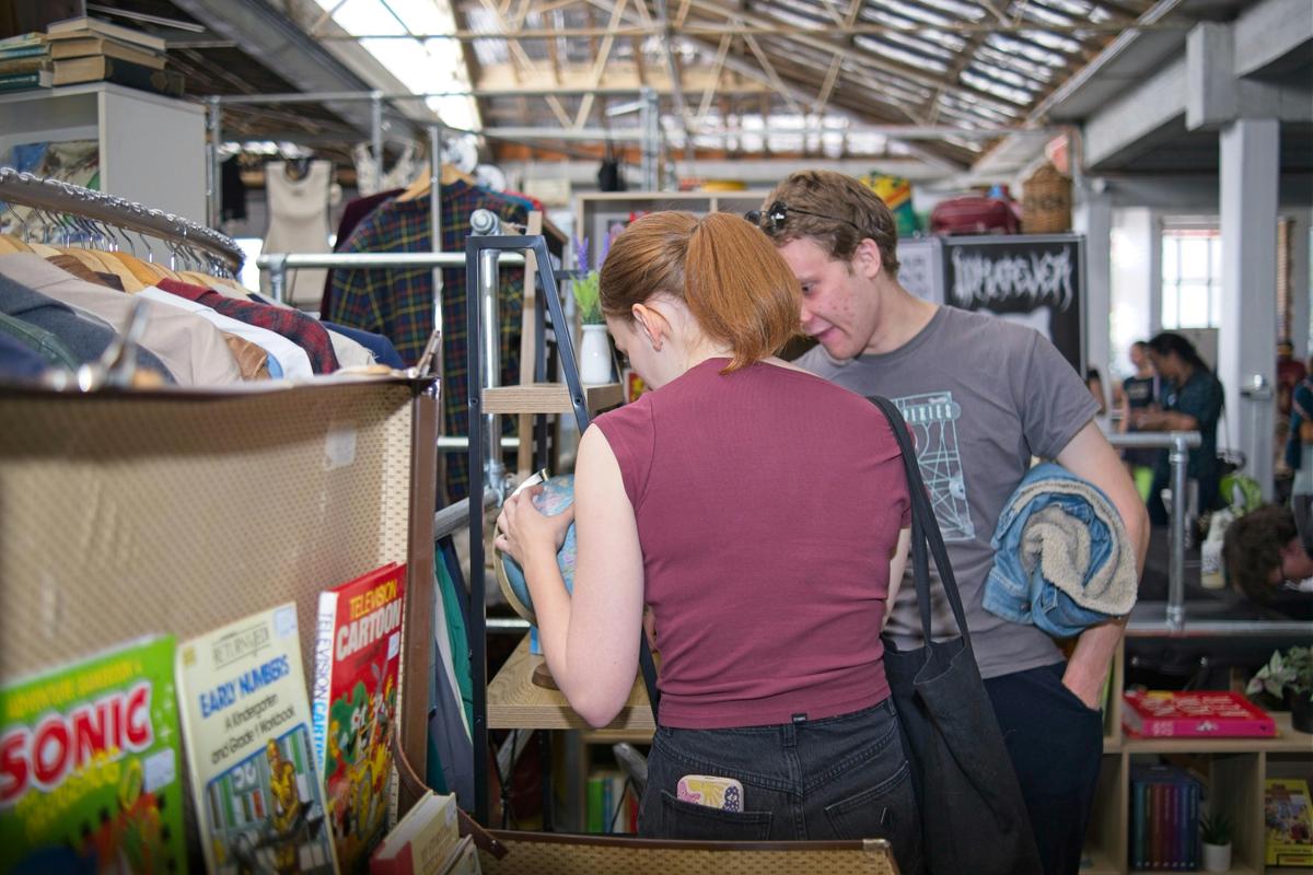 Retro lovers browse rare books and fashion at My Dead Grandpa, Adelaide CBD