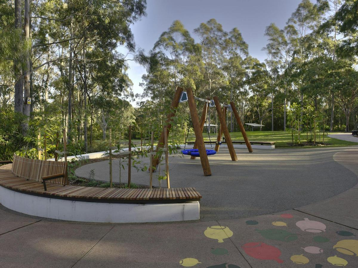 View of the playground, Village Green picnic area and playground, Blue Gum Hills Regional Park.