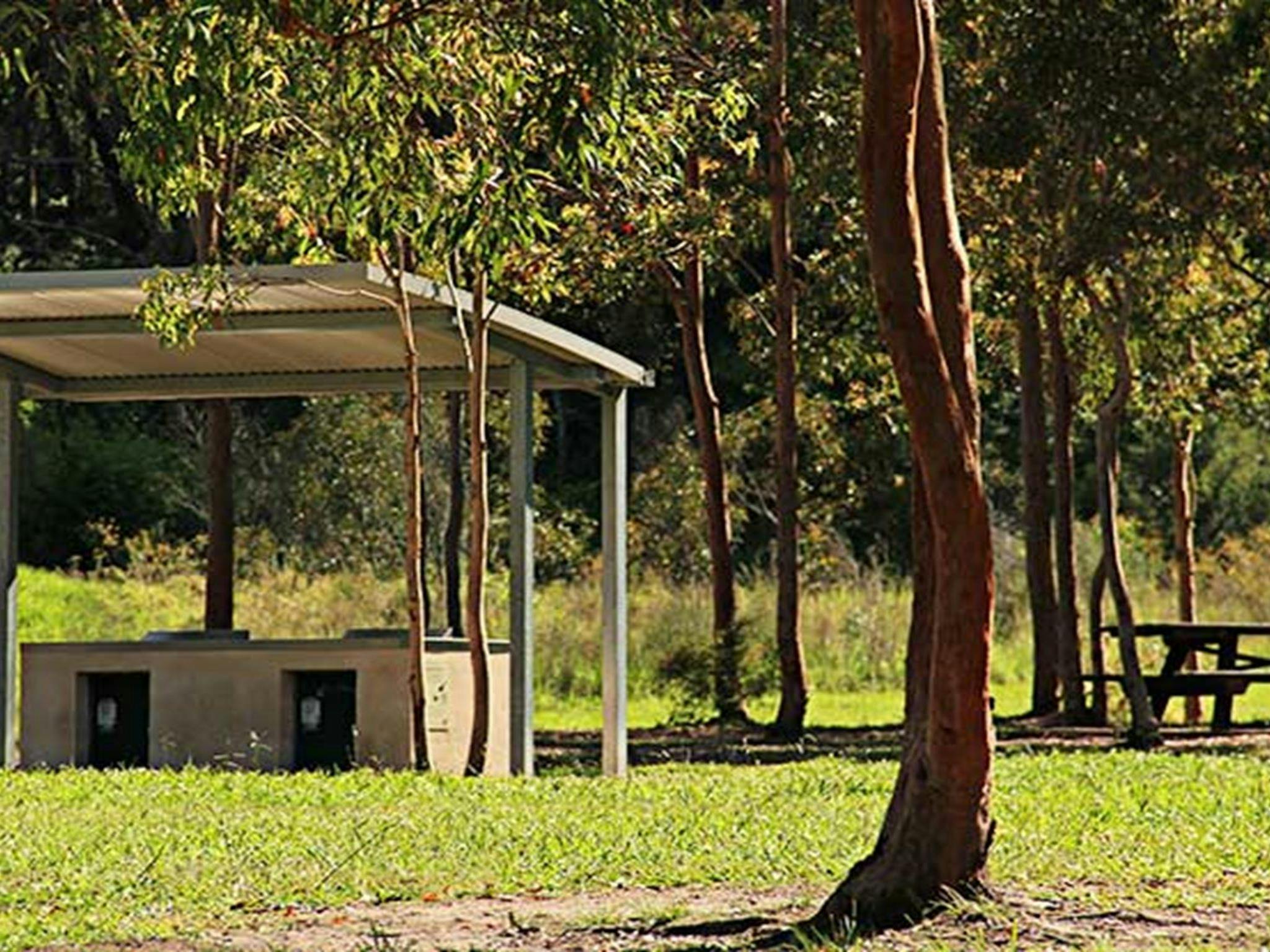 A barbecue shelter at Village Green picnic area in Blue Gum Hills Regional Park. Photo: John Yurasek