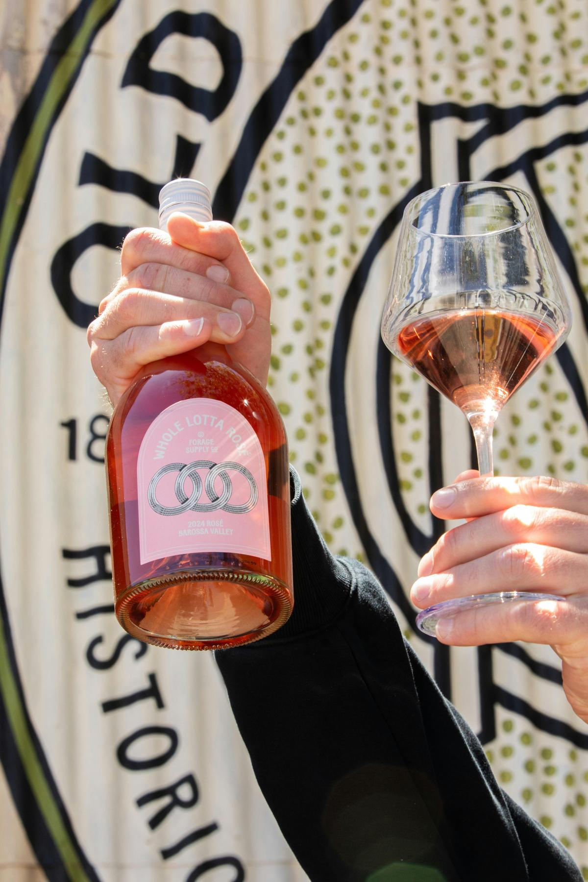 Forage Supply Co rosé poured at the Old Mill Brewery.