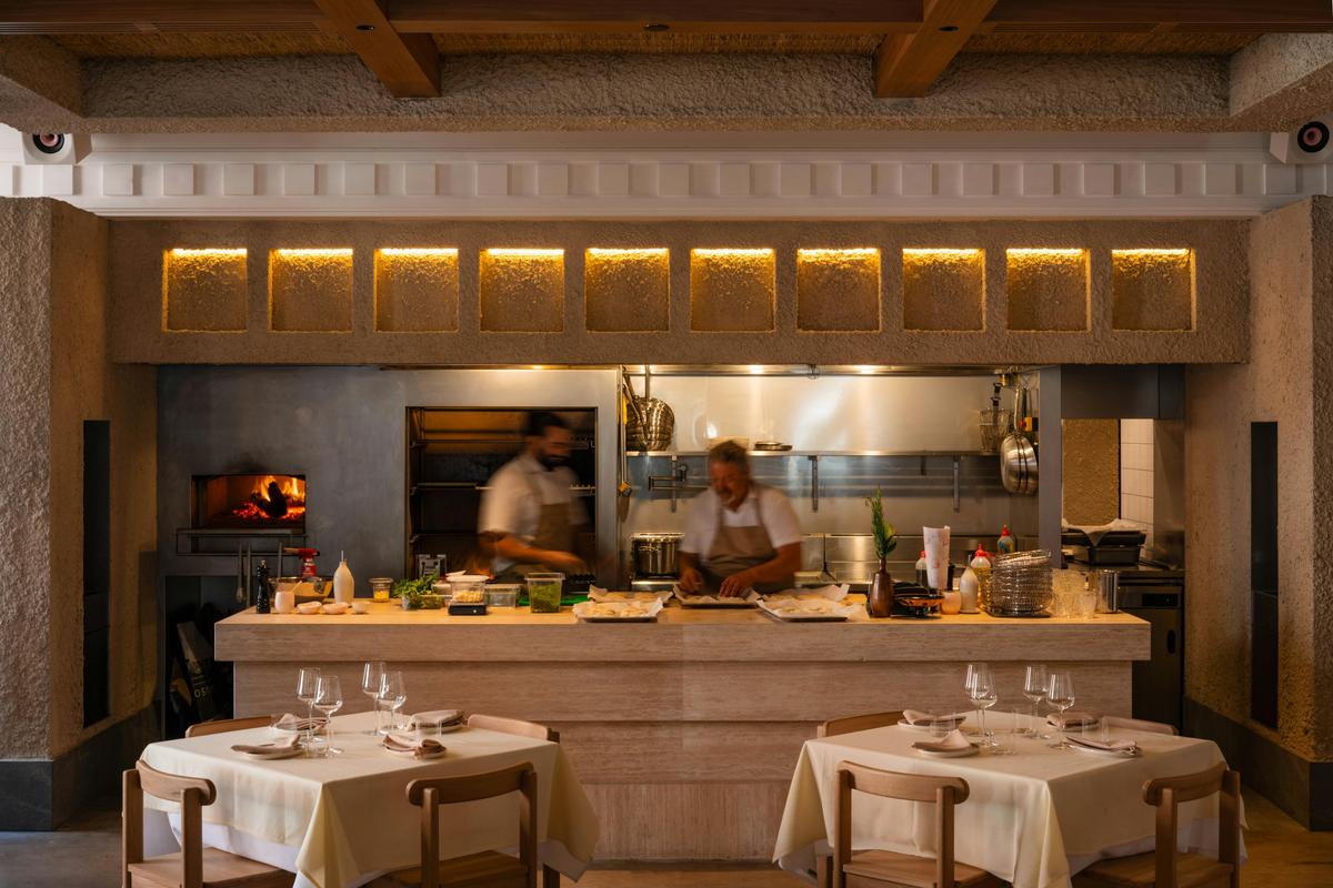 The open kitchen at OMADA Bar & Grill