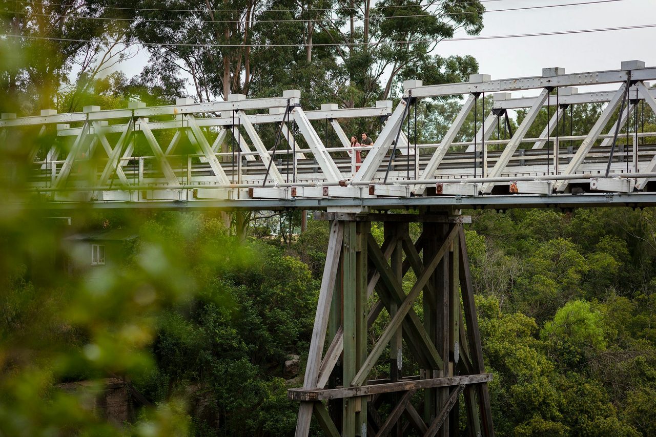 Couple enjoying a visit to the Picton Railway Viaduct in Sydney's south west