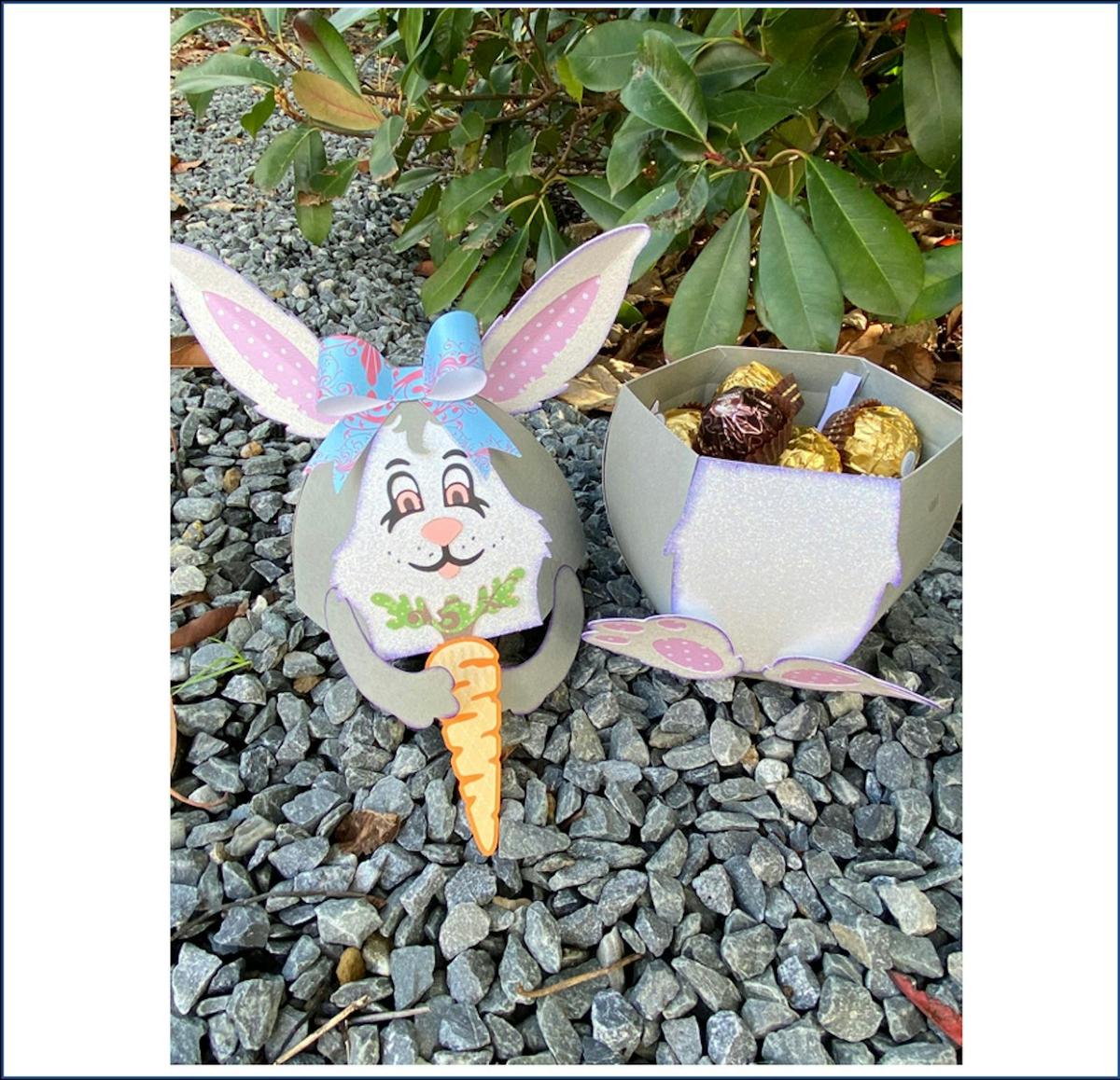 3D Paper Sculpture - Bunny Gift Box