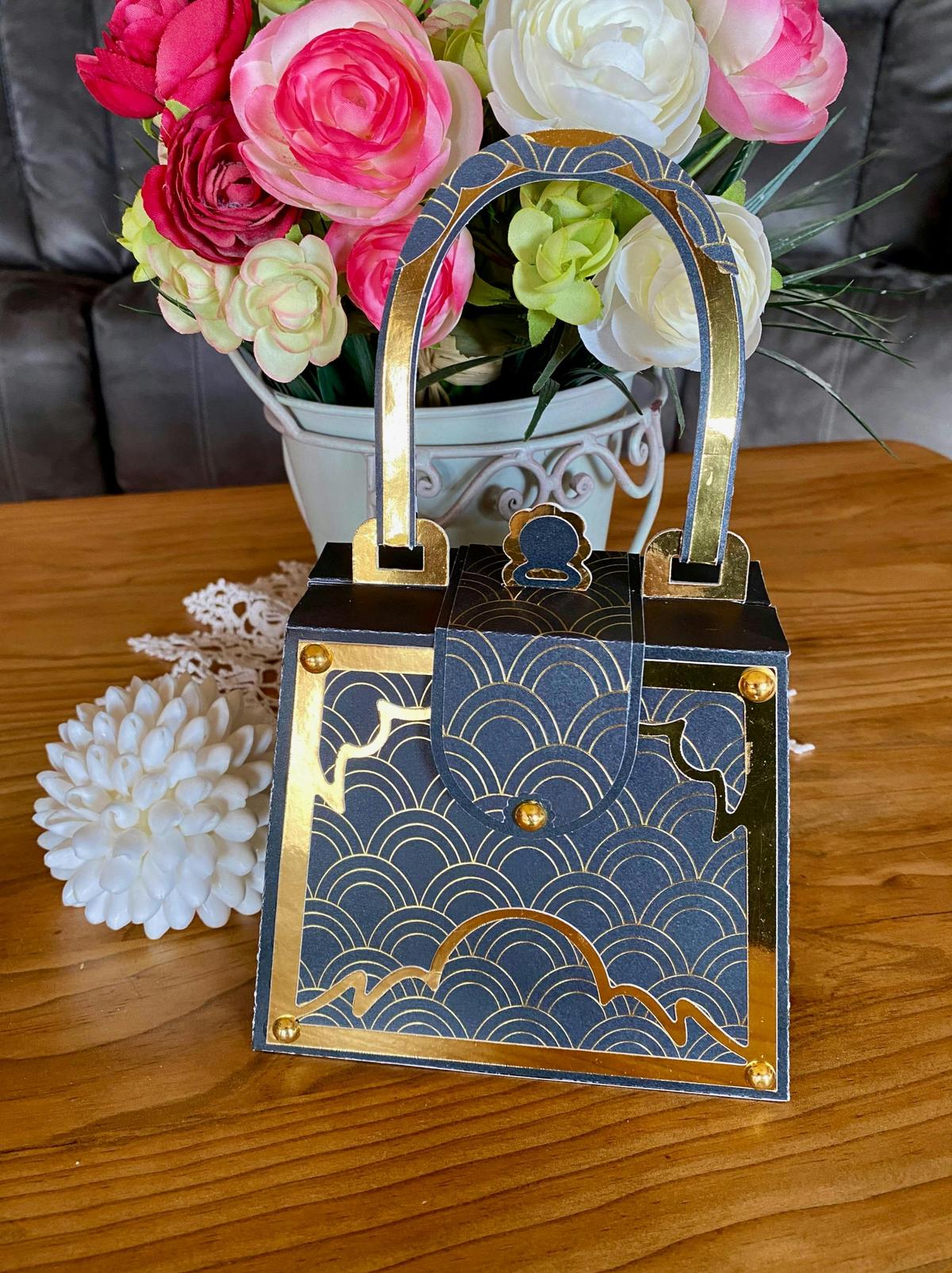 3D Paper Sculpture Class - Gold Evening Bag