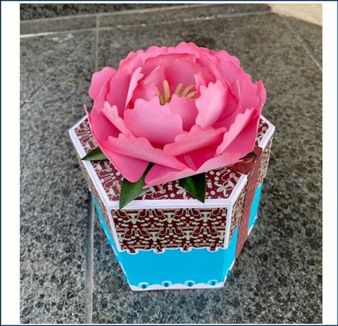 3D Paper Sculpture - Peony Gift Box