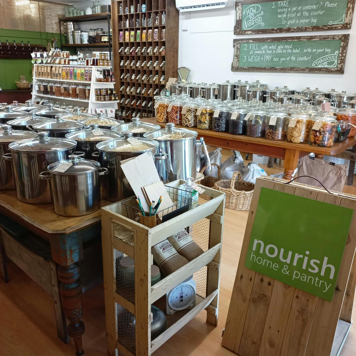 Interior view of Nourish Home & Pantry showing just some of the delicious foods available