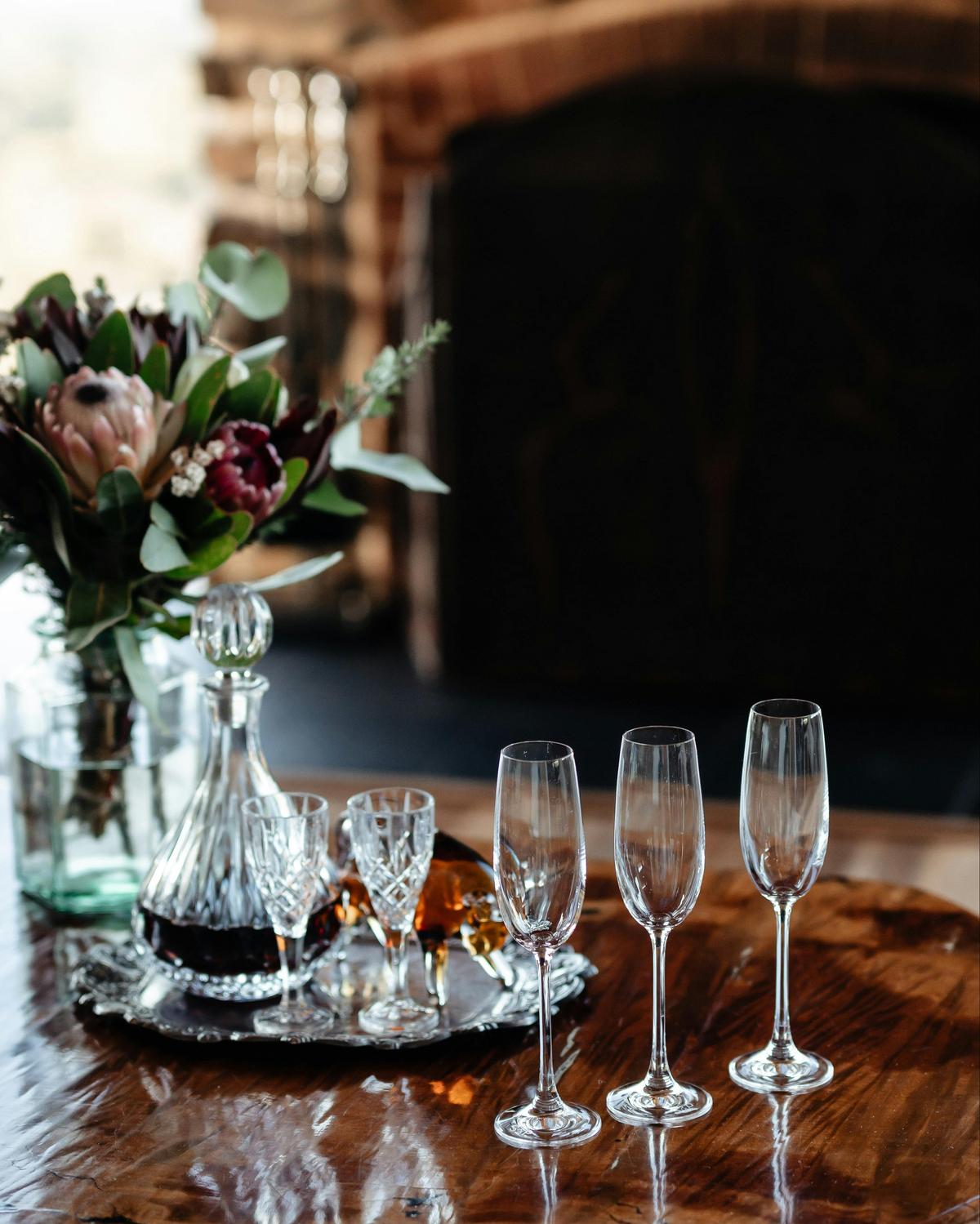 Complimentary bunch of native flowers, local port & wine