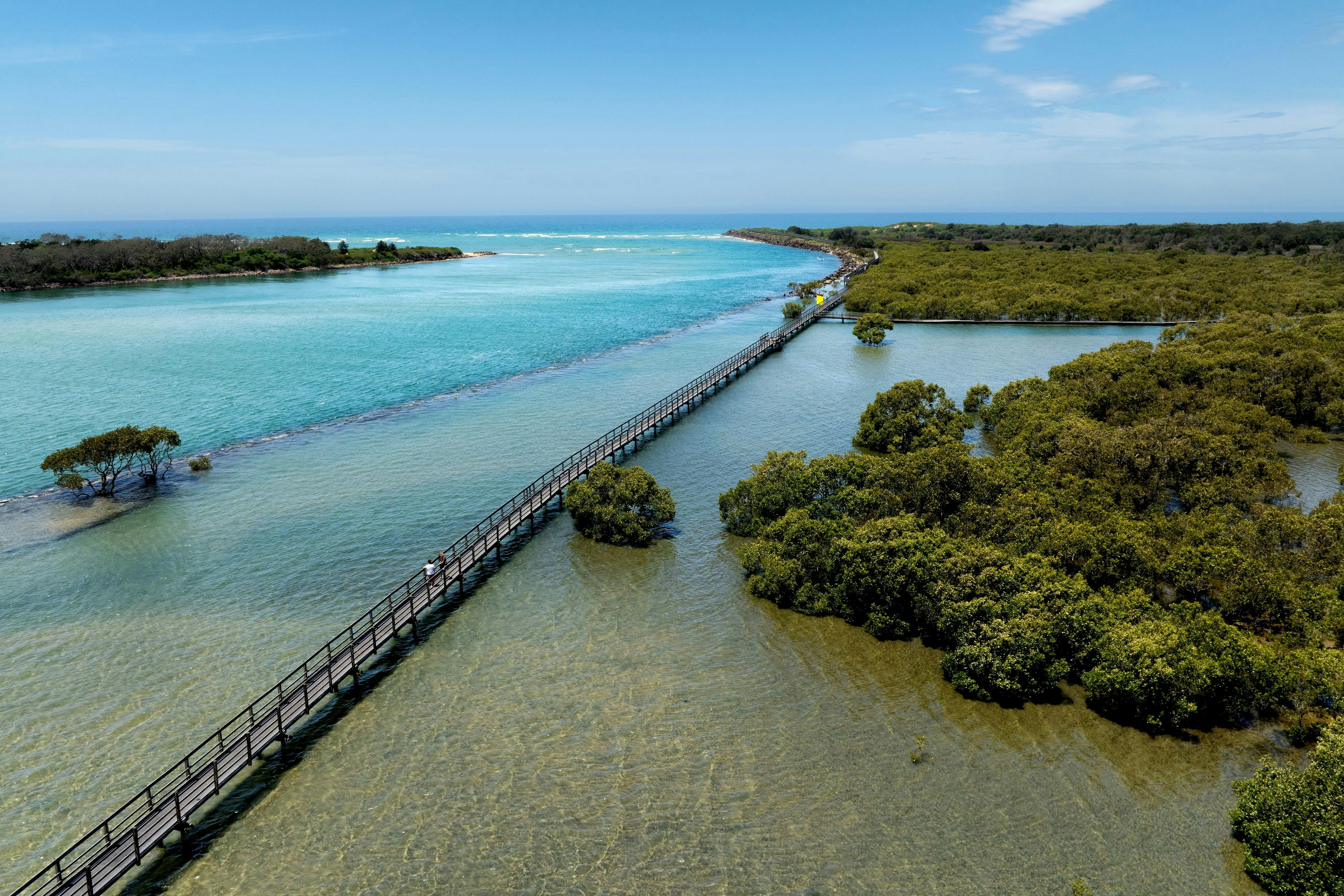 Aerial Drone View Boardwalk