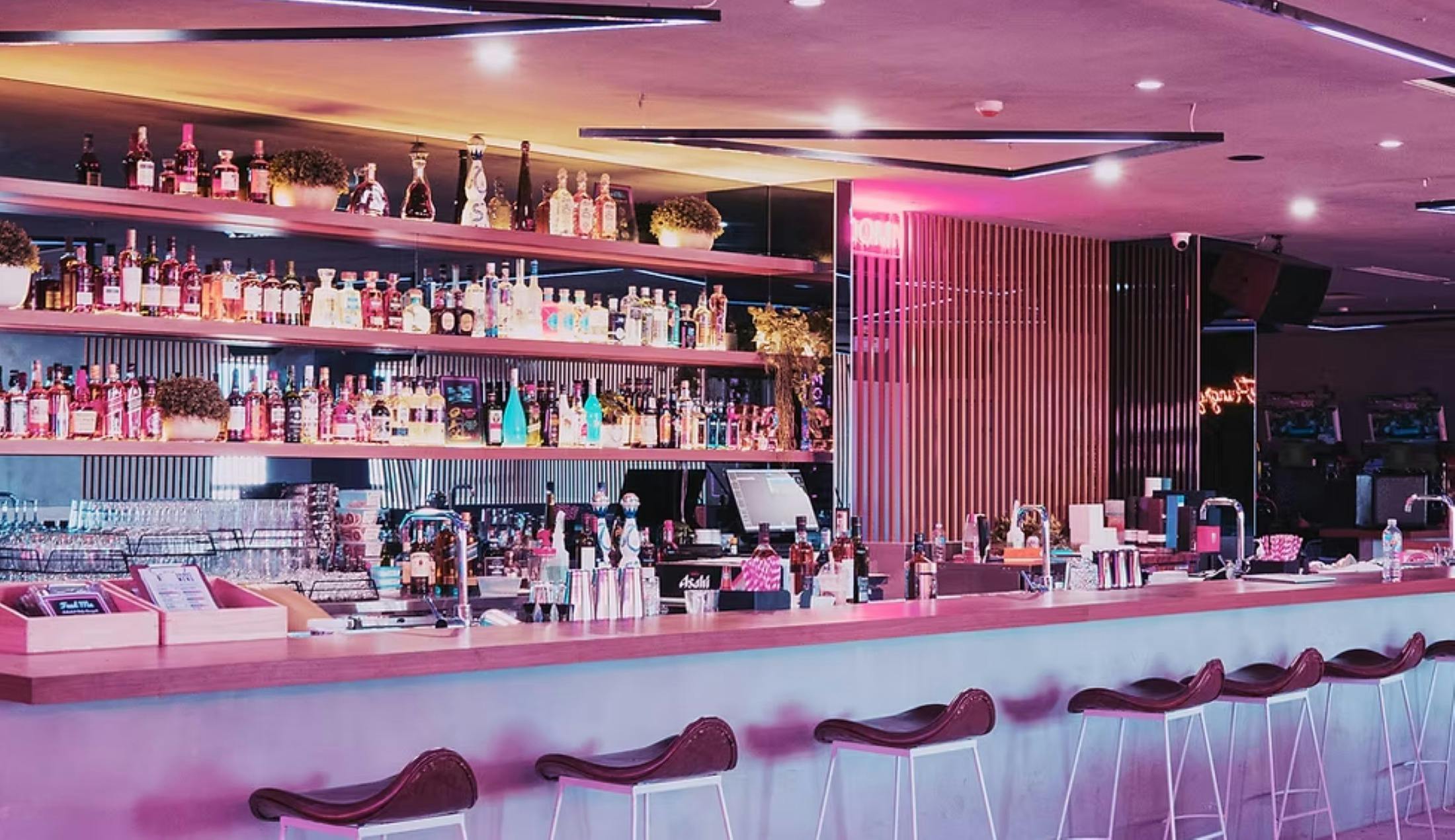 Over 100 different spirits, liqueurs, and beers and wines