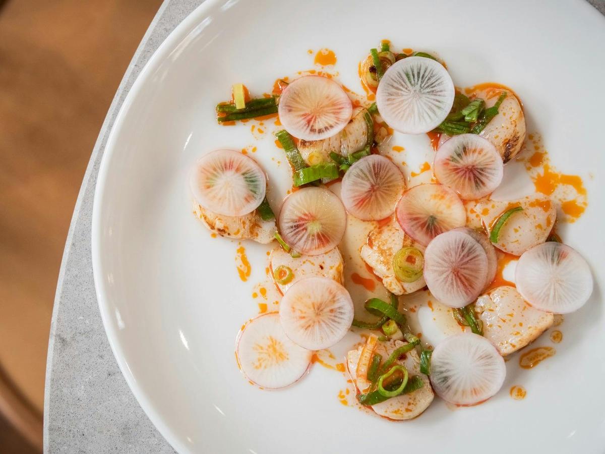 Scallops with Chilli Oil & Radish