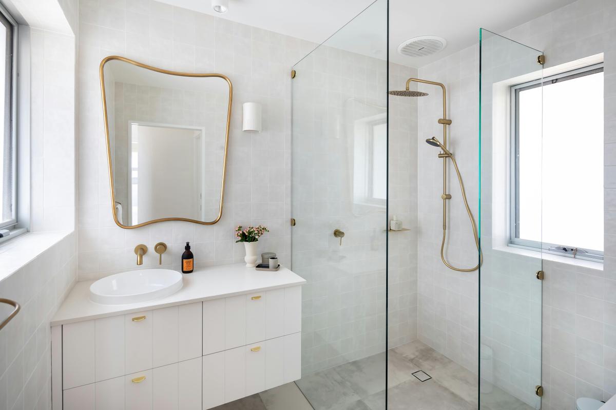 New main bathroom with shower and toilet