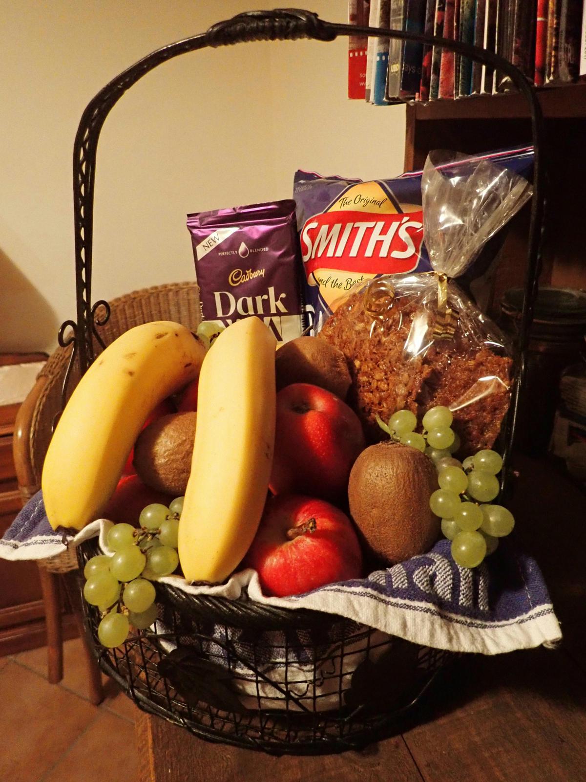 Welcome basket on arrival.