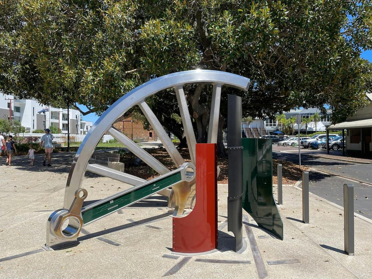 Large metal modern art.