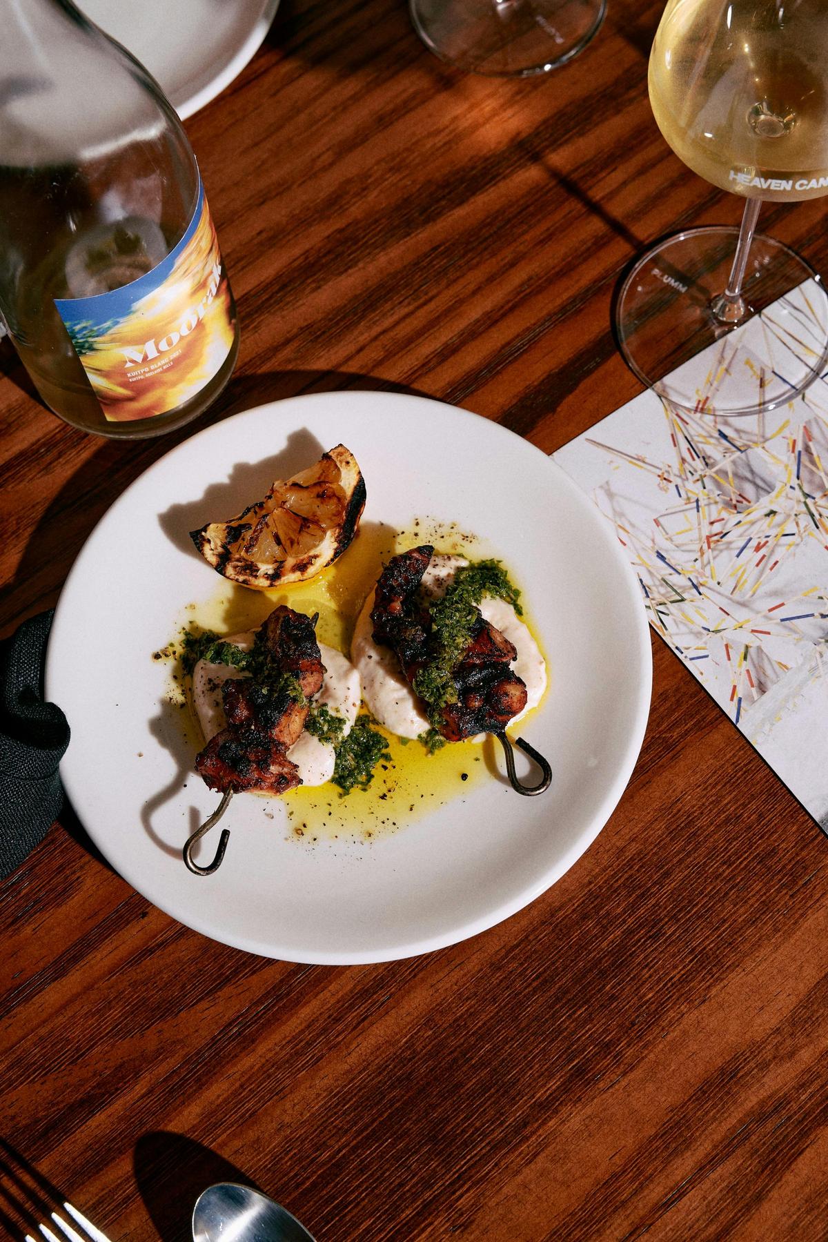 Chargrilled Octopus Skewers.
