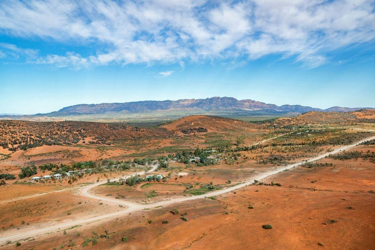 Aerial view from plane of Rawnsley Park Station