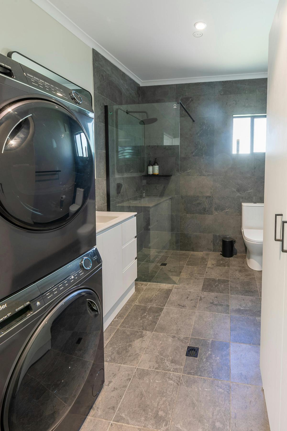 modern bathroom and laundry