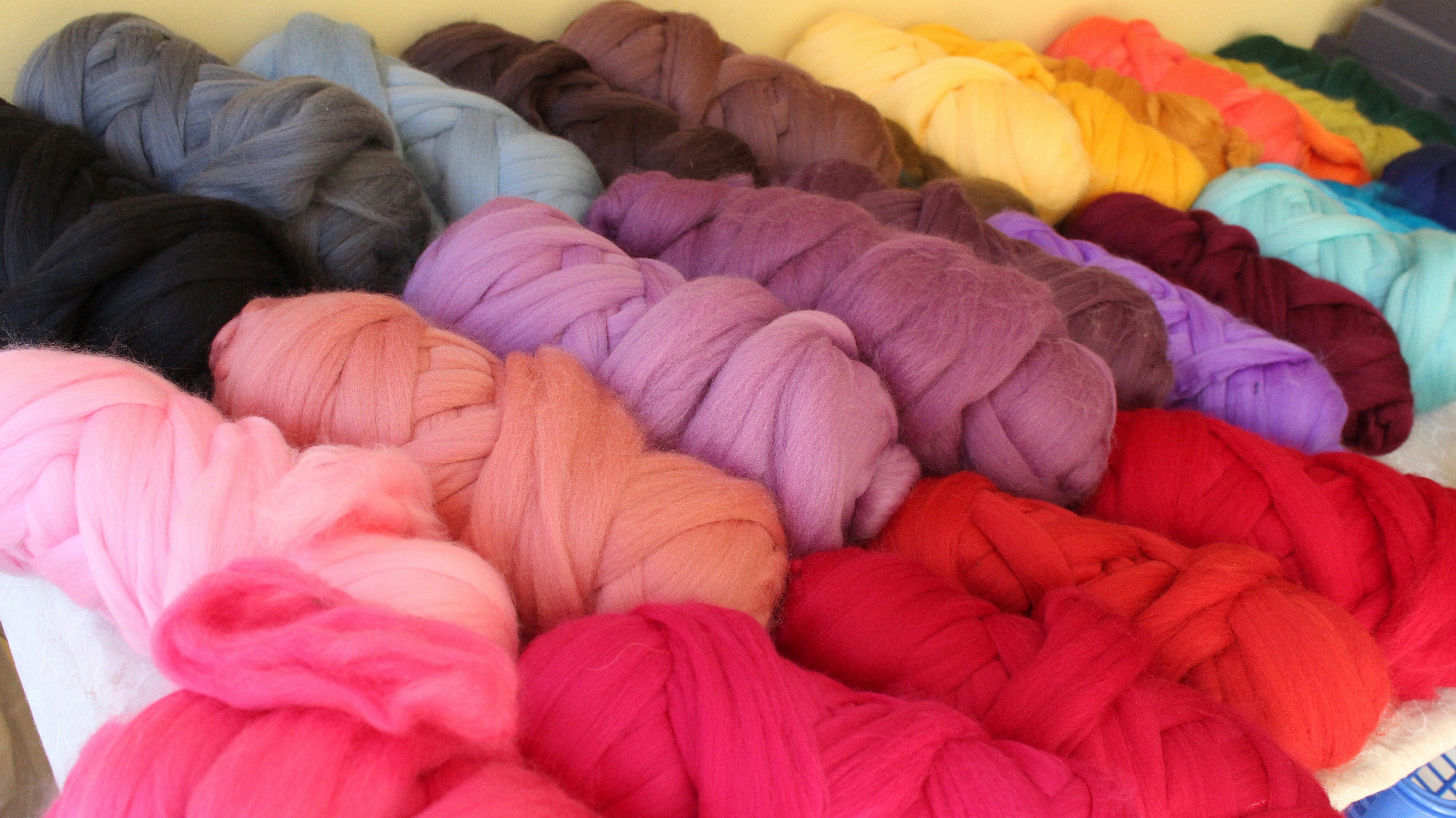Australian Superfine Merino tops, dyed ready to spin or felt.