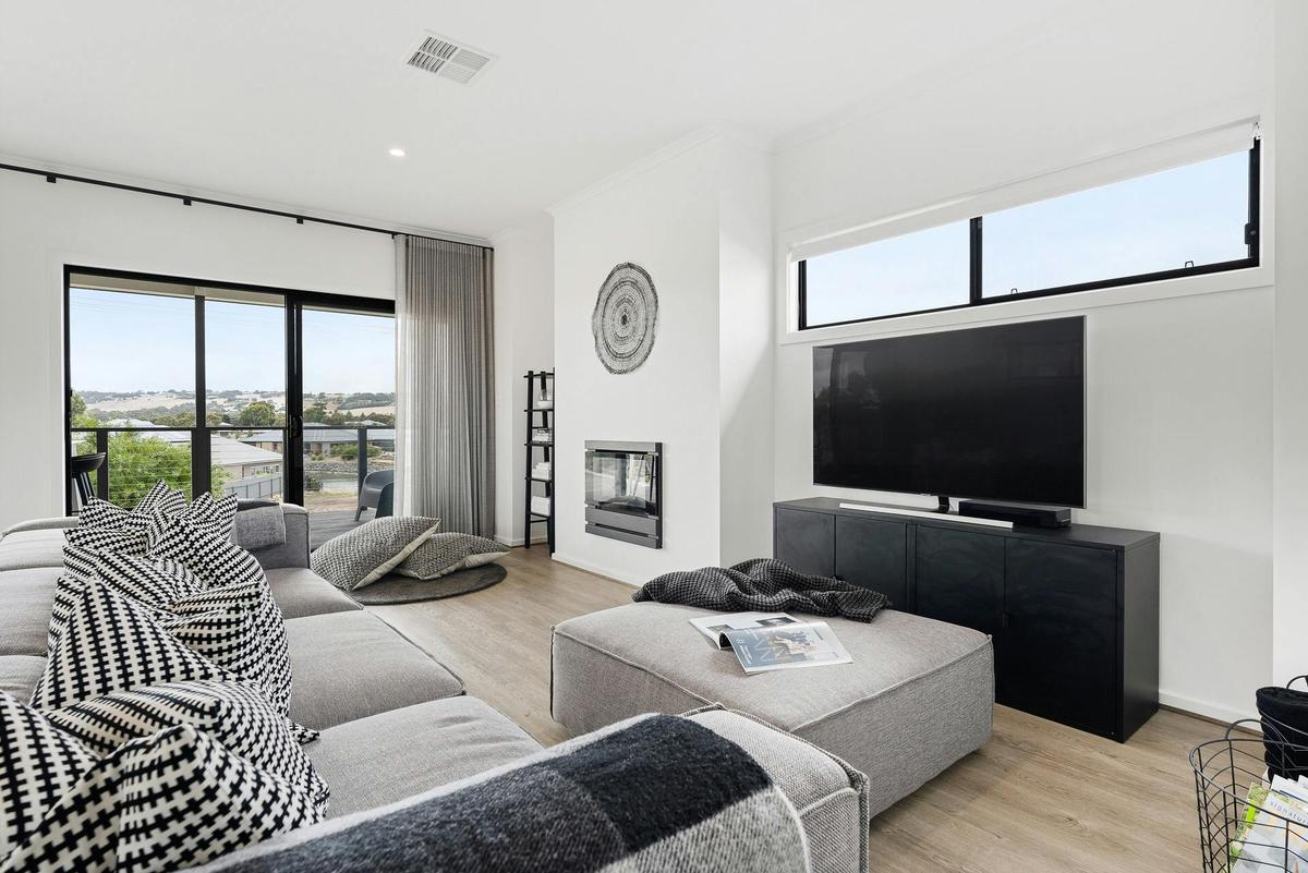 Relaxing living space with Smart TV, gas fire and comfy sofa