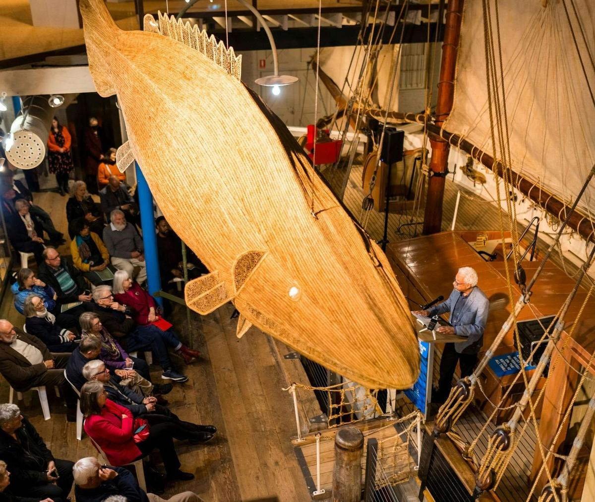 Pondi woven sculpture suspended within the SA Maritime Museum