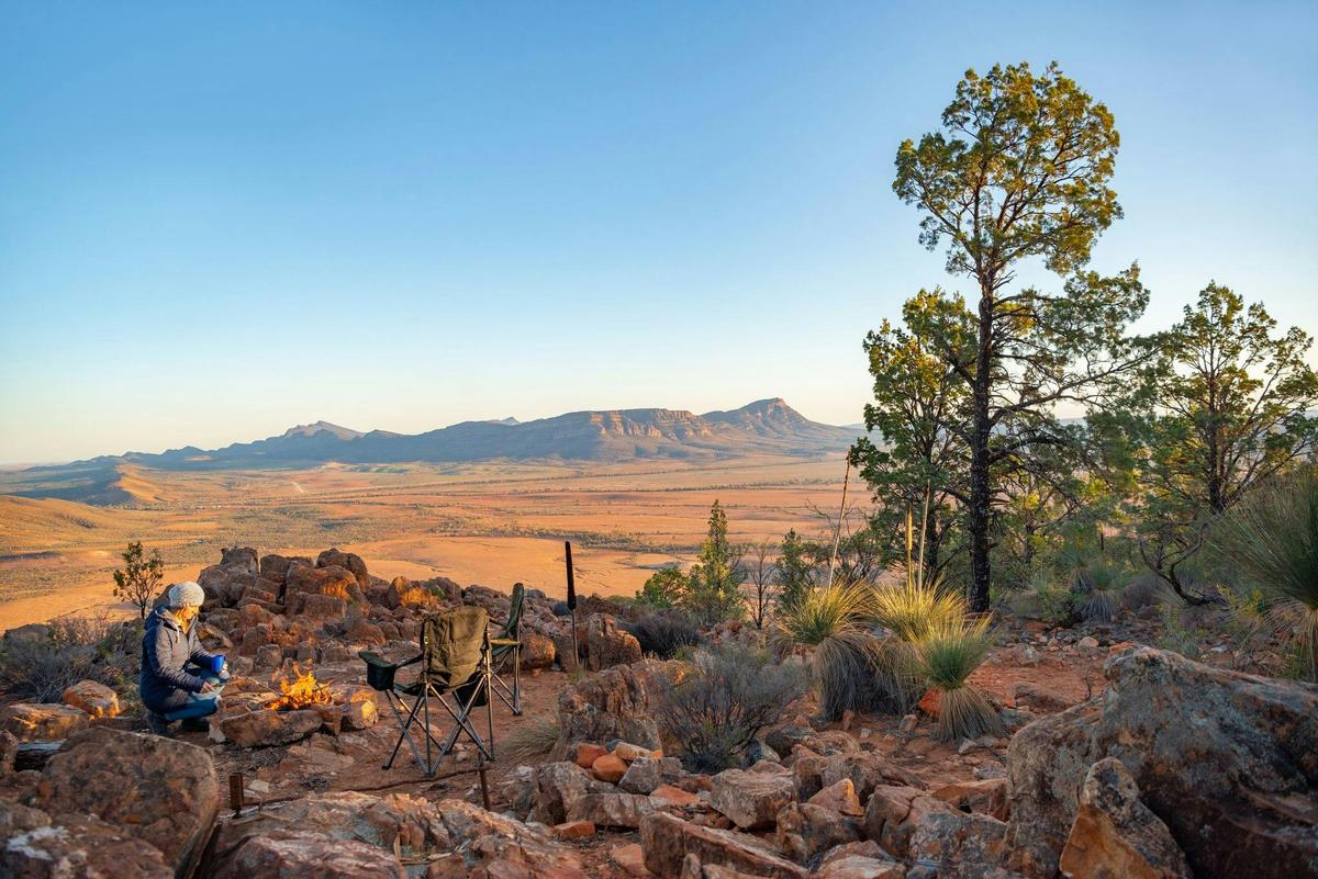 View from Chace Range while enjoying morning breakfast on a Heli-Camping experience