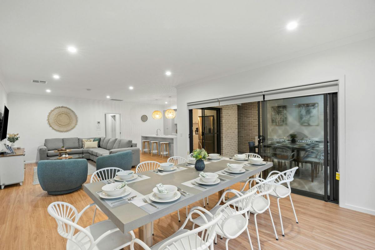 Kitchen, living and dining area