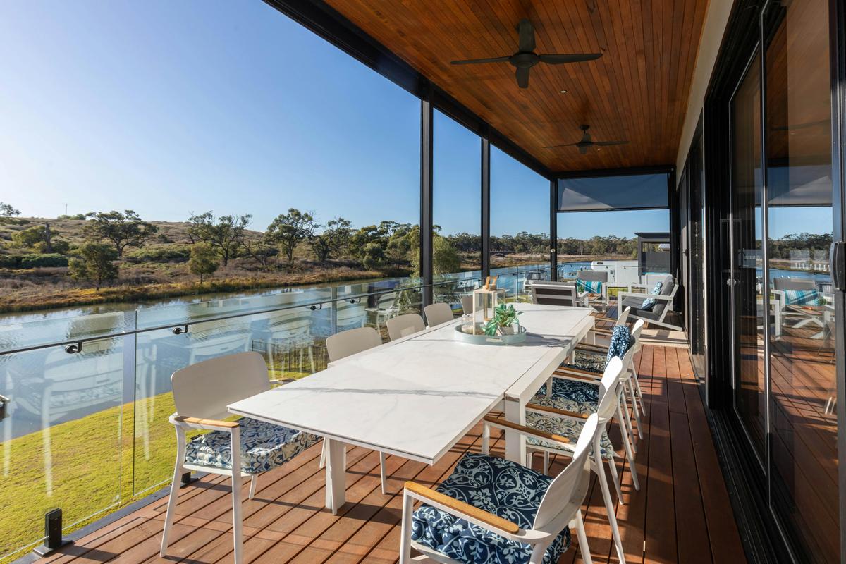 large decking overlooking waterways