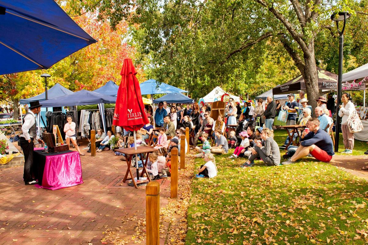 Street performance at Laneways in Stirling main street (September to April)