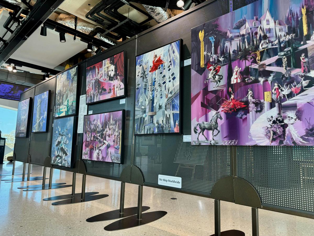A series of Charles Billich art works featured at the Salvador Dali Exhibition
