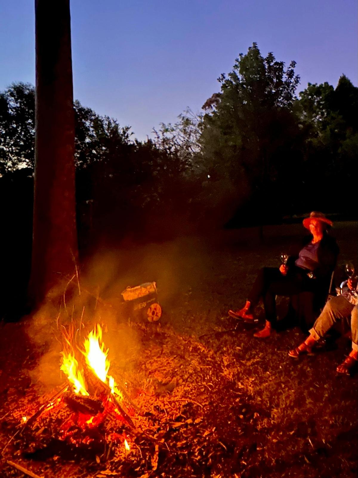 Outdoor firepit at dusk – unwind under the stars at Stay at Cricklewood.