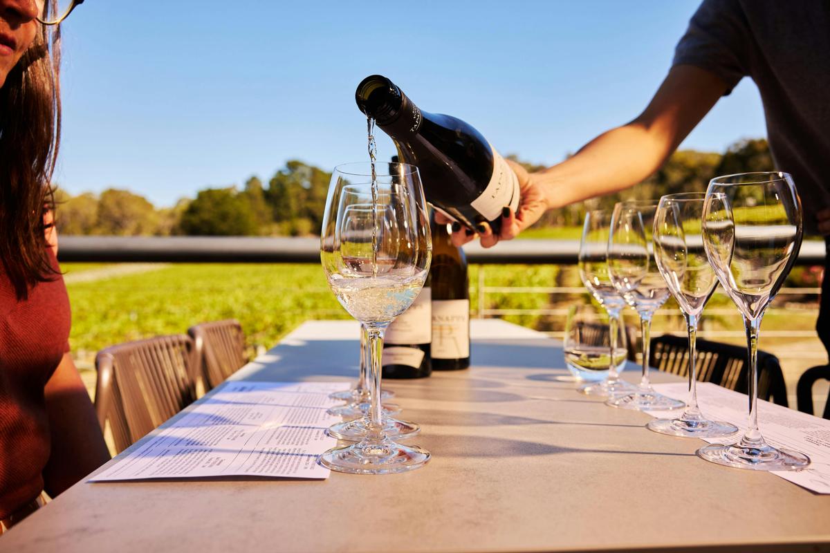 Tasting on the deck