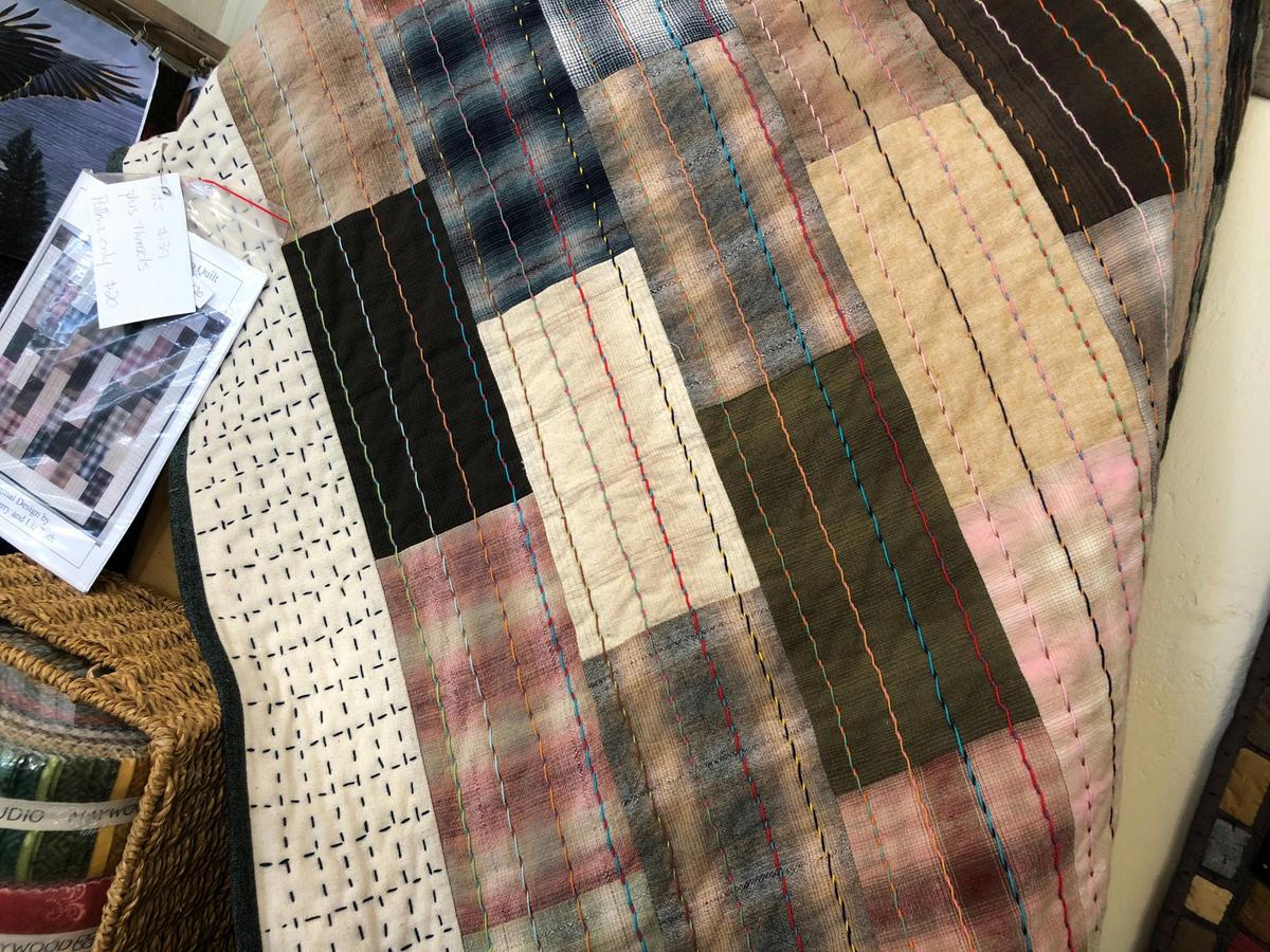 Japanese Taupe Sashiko Quilt
